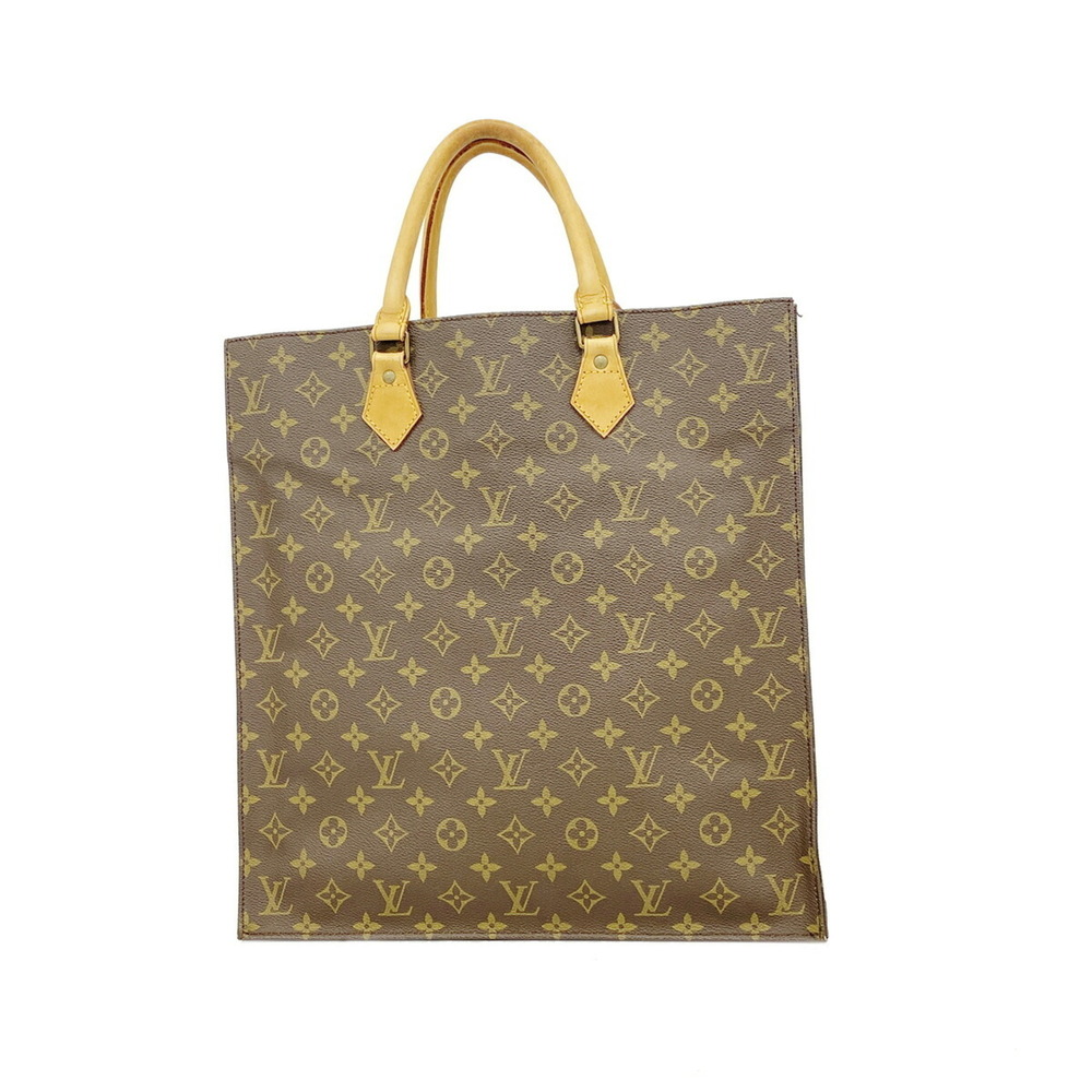 Louis Vuitton Monogram Sac Plat Tote Bag M51140 Brown Women's
